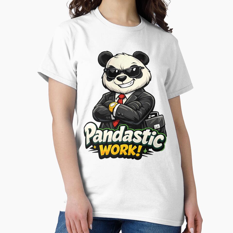 Office Panda Funny Work Cartoon Design, Relatable Panda Character for Daily Office Life by AuraloomAtelier
