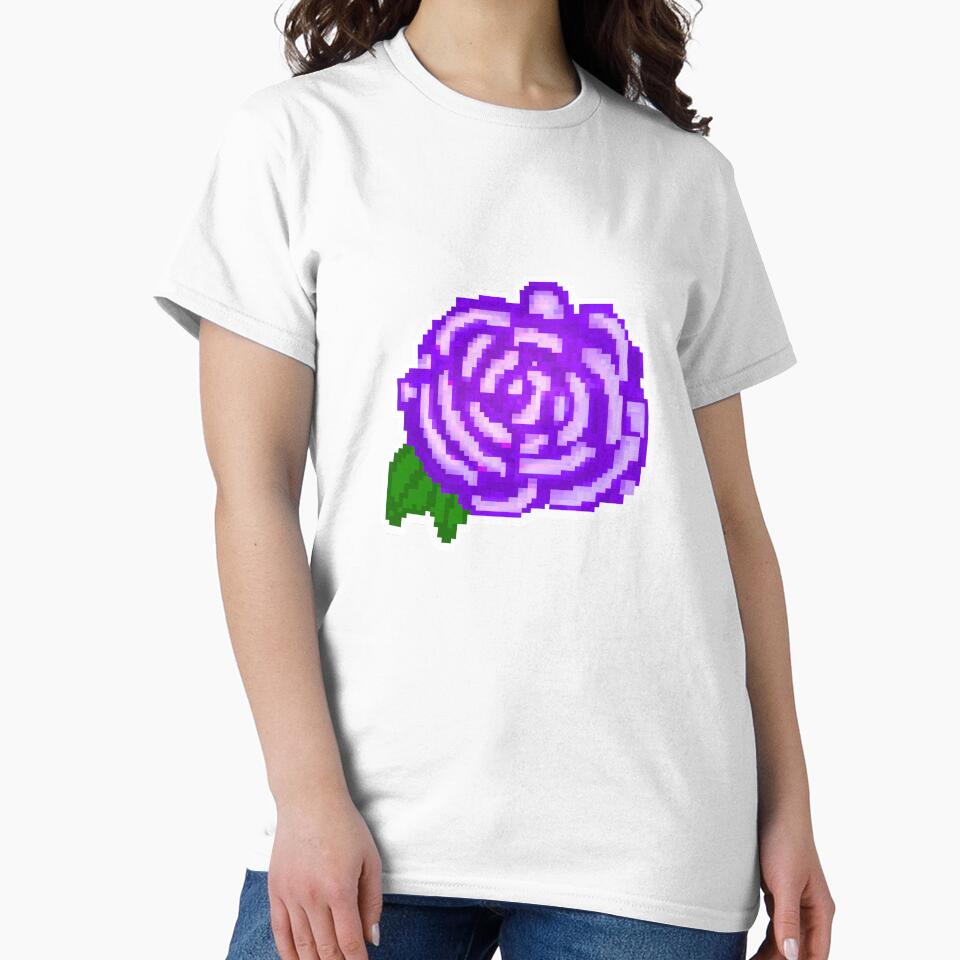Pixel Art Purple Rose by Percy Everett