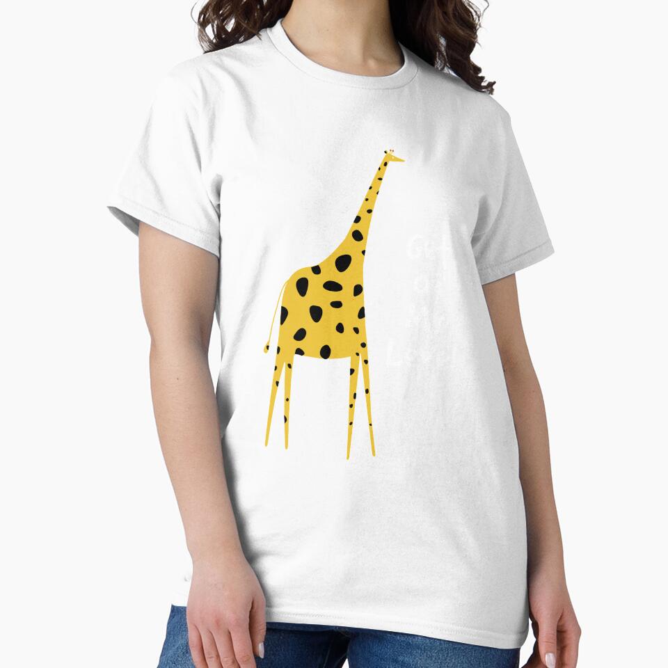Giraffe Lover Gift Design Get On My Level Pun Gift design by Lisbob