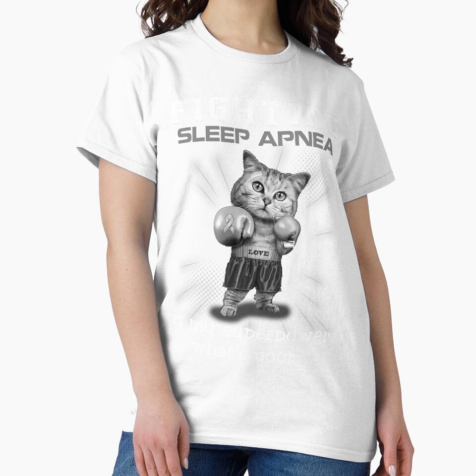 Funny Cat Fighting Sleep Apnea Is My Superpower What's Your by Kohend