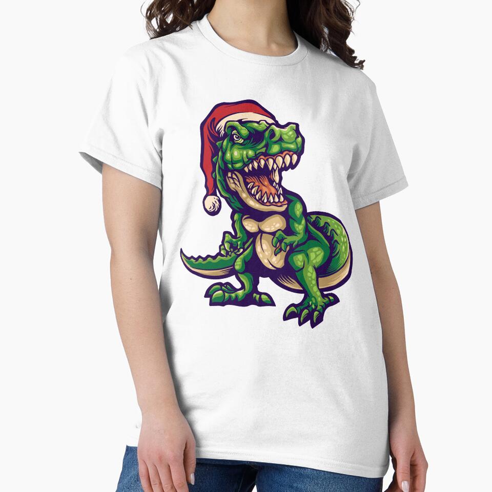 dinosaur christmas pun green by Gloria312