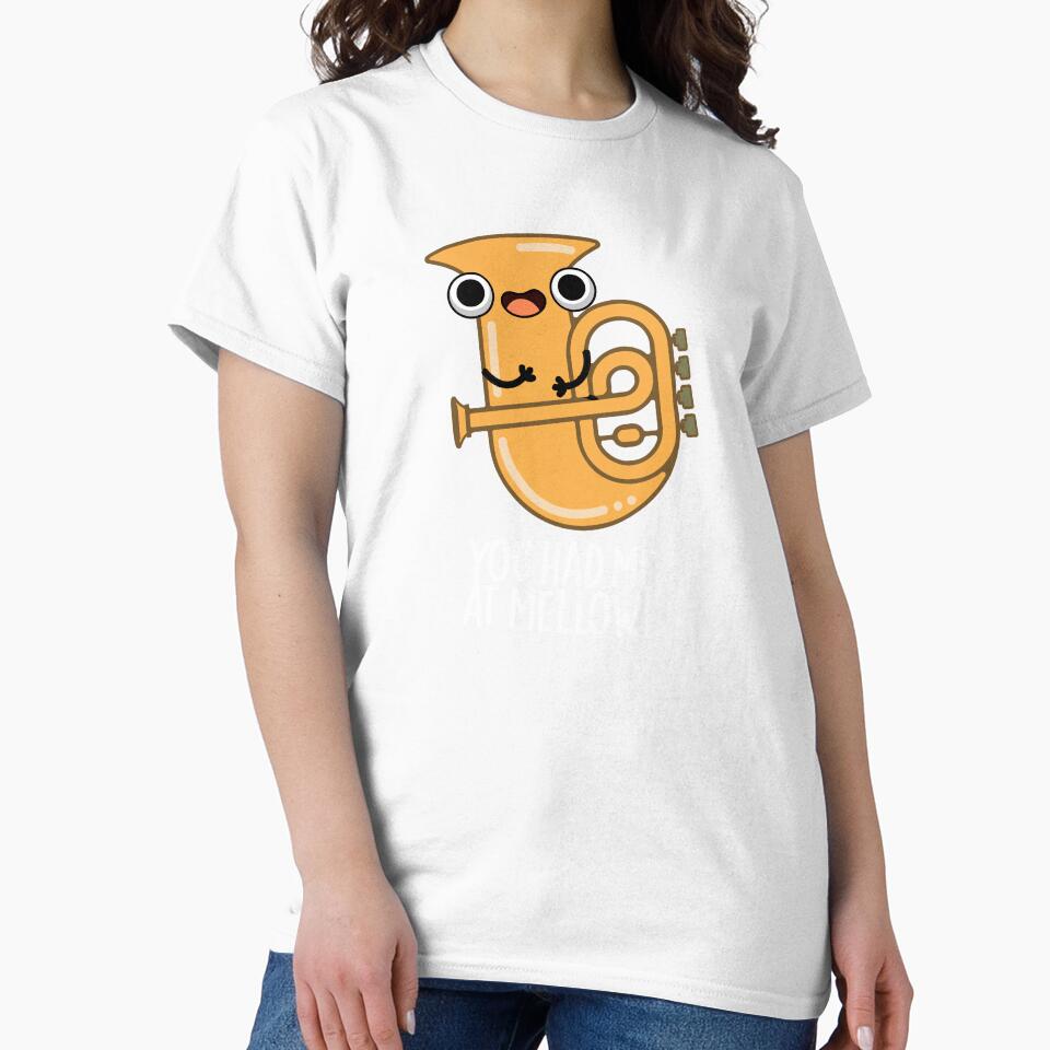 You Had Me At Mellow Funny Tuba Pun (Dark BG) by punnybone