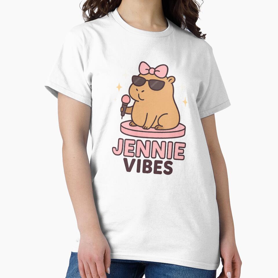 Jennie Vibes Capybara – Cute K-Pop Fan Art in Kawaii Pastel Style by NovaMoodCo