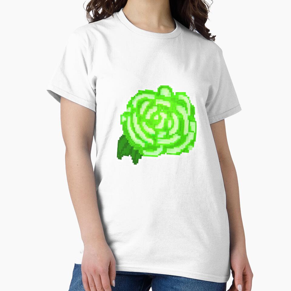 Pixel Art Green Rose by Percy Everett