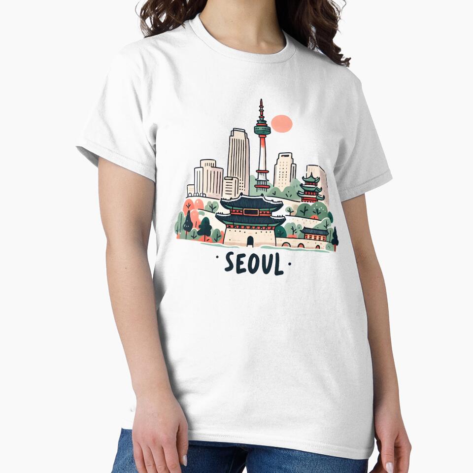 Seoul South Korea Watercolor by PaintMeWorld