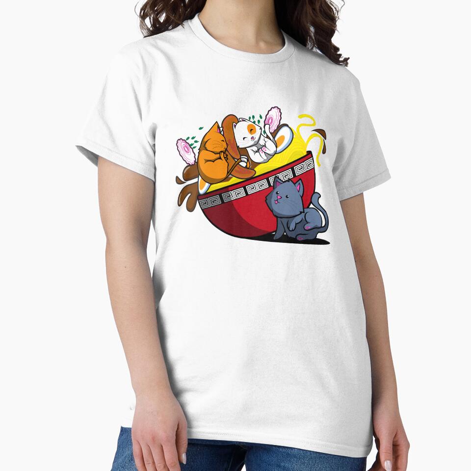 Kawaii Ramen Cat Noodles Japaneese Food by Phaedra Jones