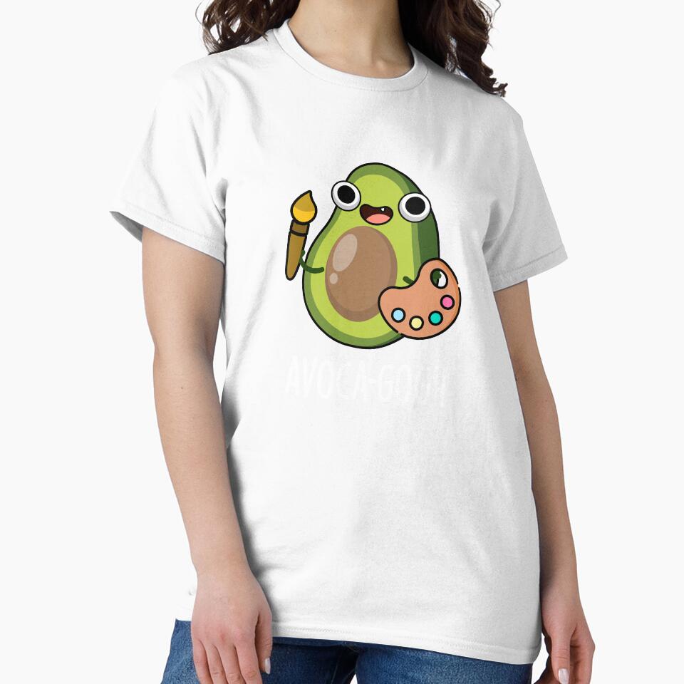 Avoca-gogh Funny Avocado Artist Pun (Dark BG) by punnybone