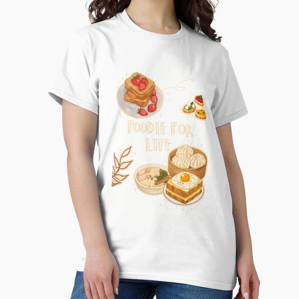 Foodie for Life – Cute Food Lover Watercolor Aesthetic Design by ravenRM