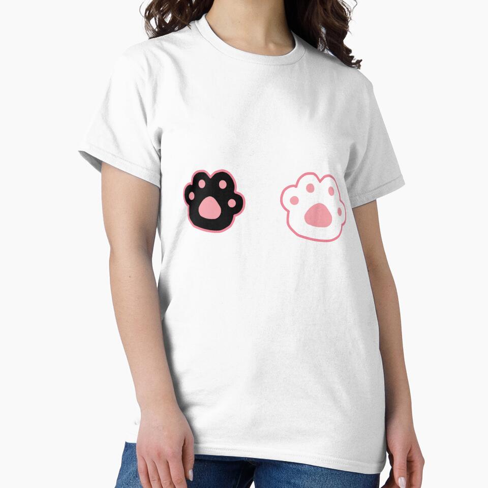 2 kawaii black and white cat paws by My little sweet shop
