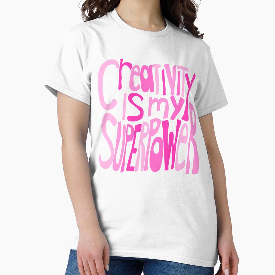 Creativity is my Superpower Pink Black Hand Lettering by wordznart