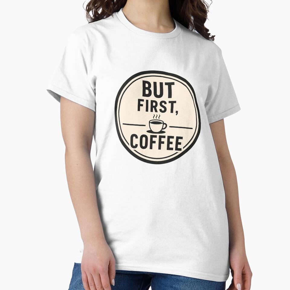 But First Coffee Minimalist Badge by EastEndTownie