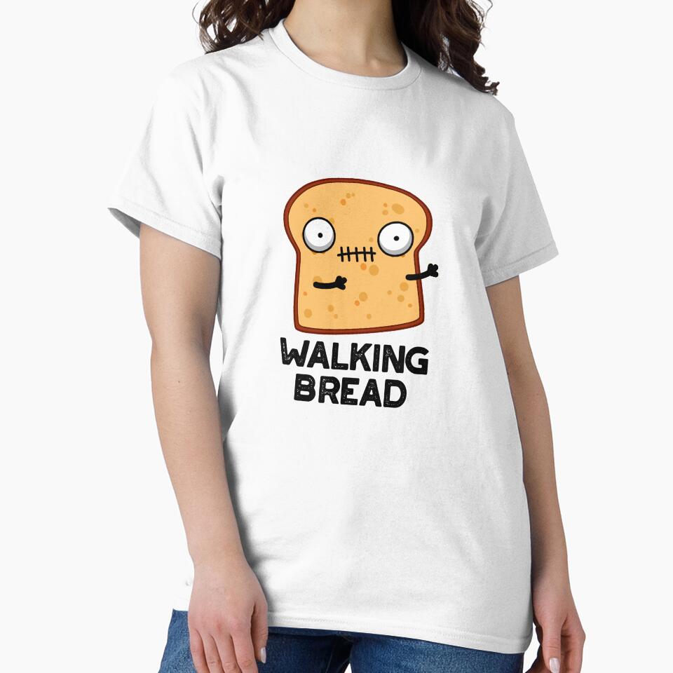 Walking Bread Cute Halloween Zombie Food Pun by punnybone