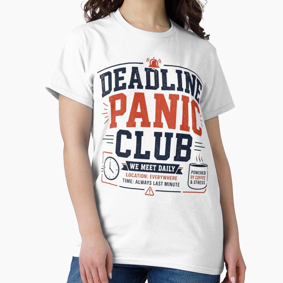 Deadline Panic Club Funny Office Humor Design by Eng-Art