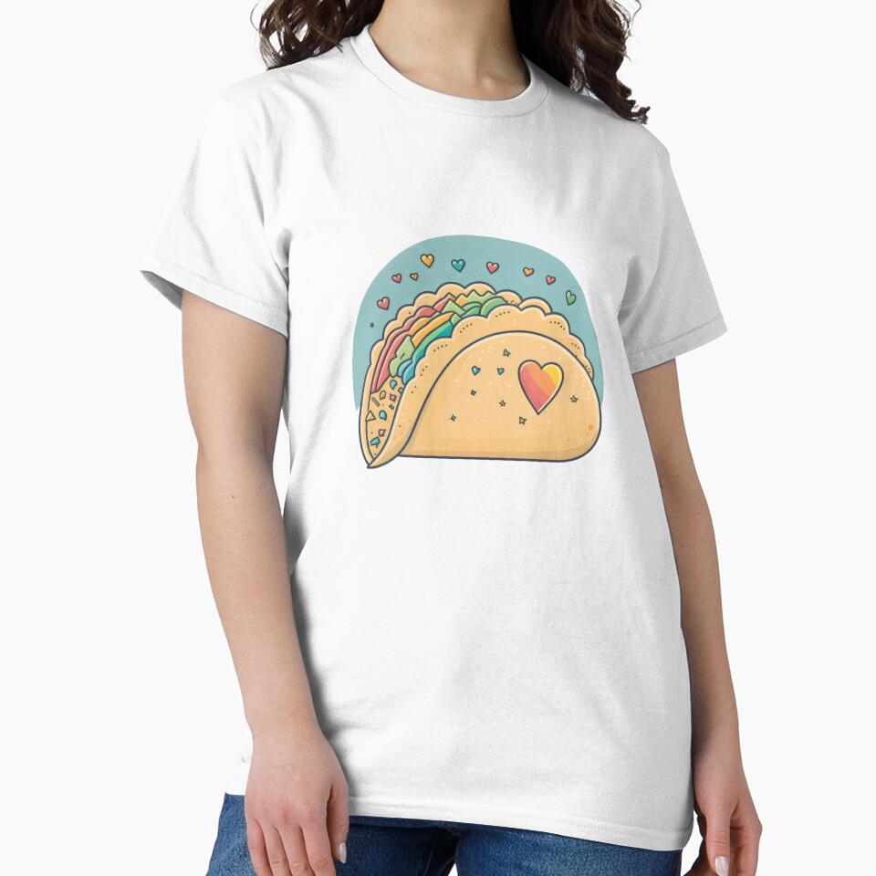 Taco-Lover I Love Tacos Heart Spicy Foodie Mexican Food Cute by farhanhafeez
