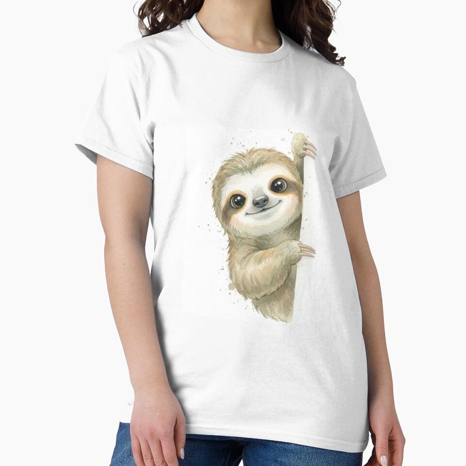 Sloth meme funny cute kawaii pet animal watercolor by CheeseBlueprint
