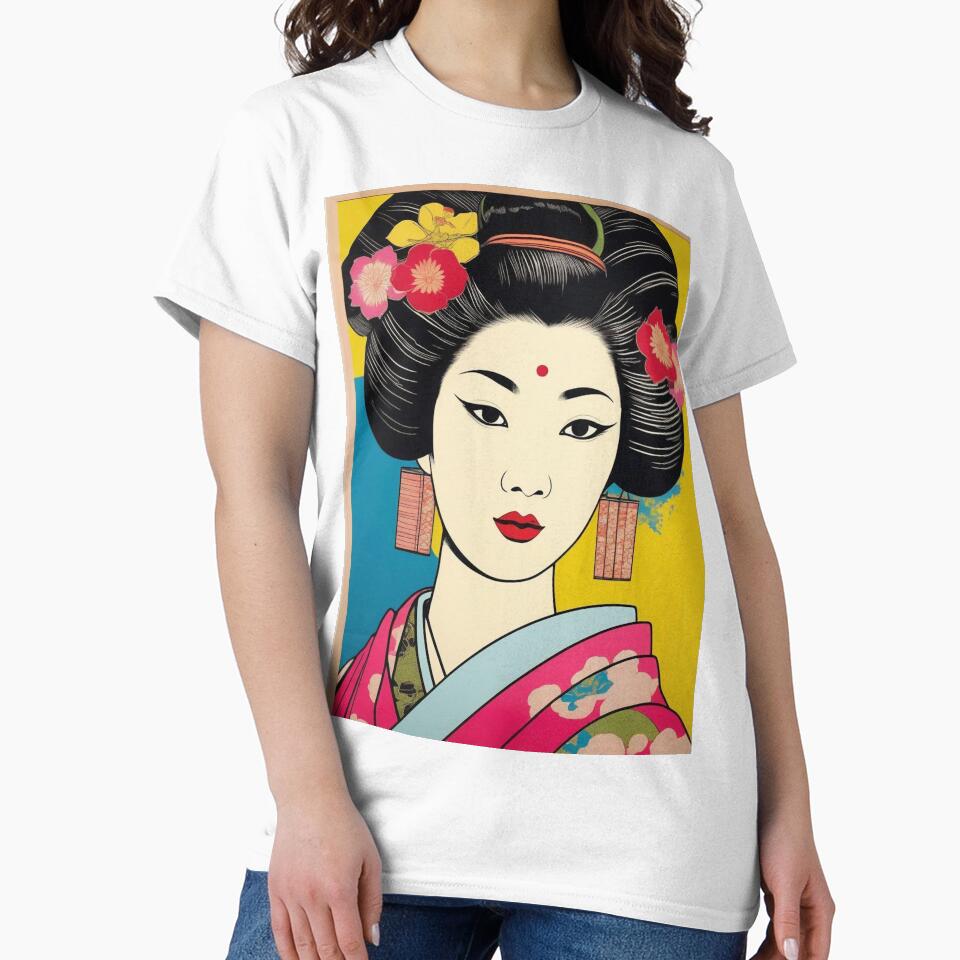 Geisha Pop Art Portrait | Ukiyo e Style Japanese Art by Vandy Fullam