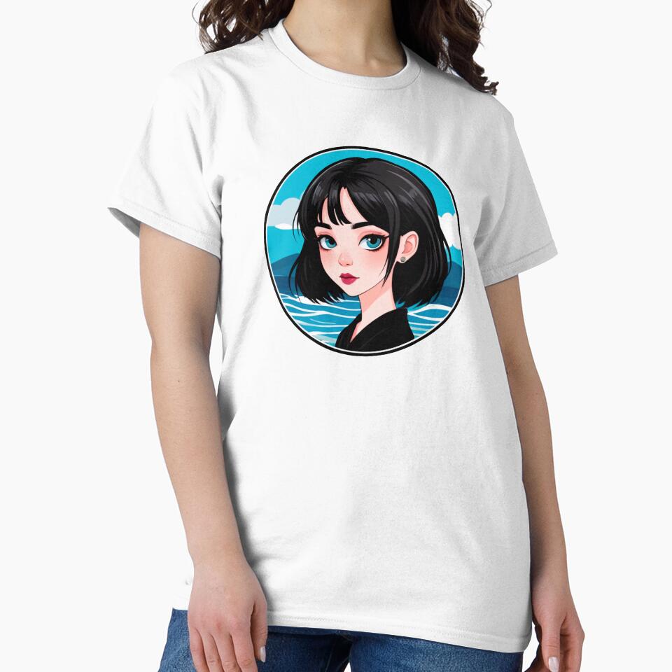 Black Hair Summer Goth Girl at the Ocean by MadnessEnvelope