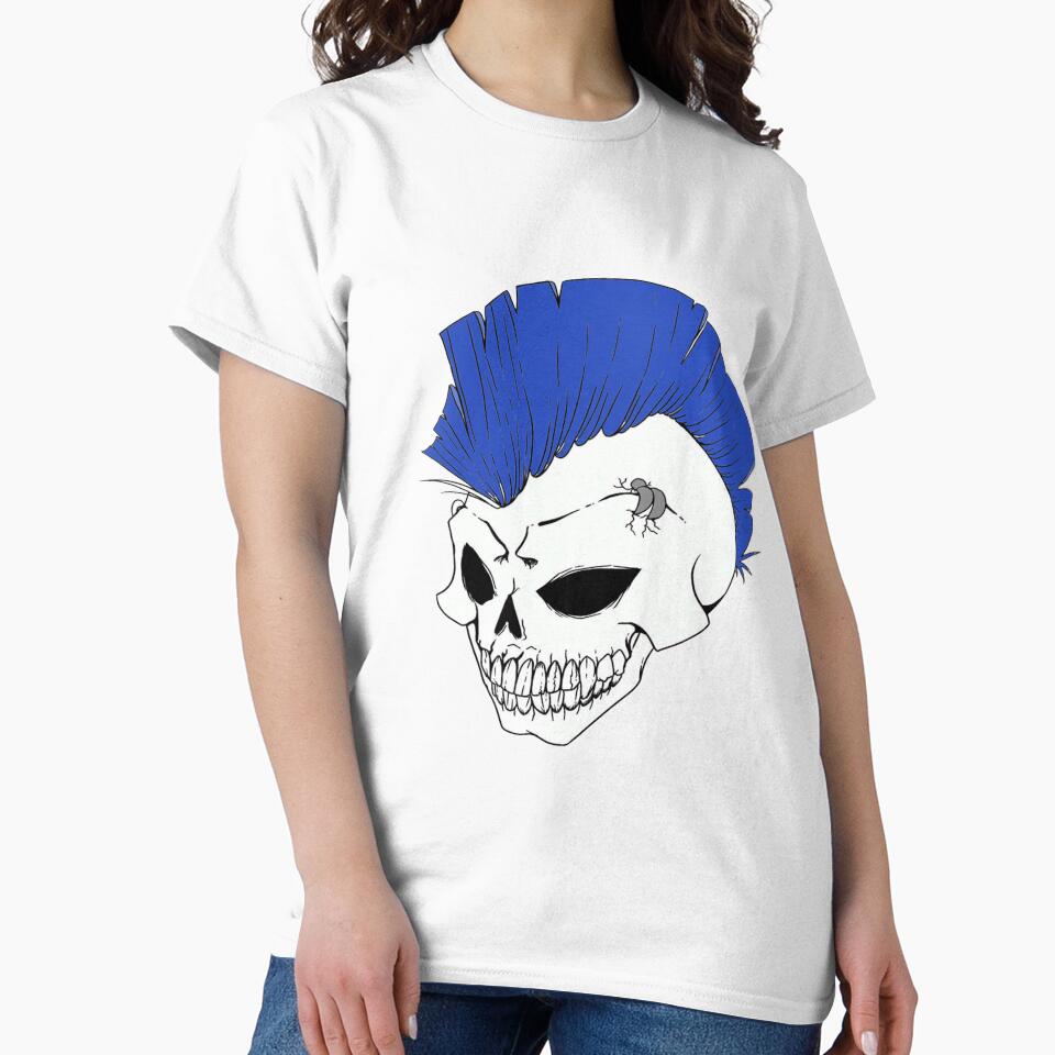 Blue Mohawk Punk Skull by SerpentSkyArts