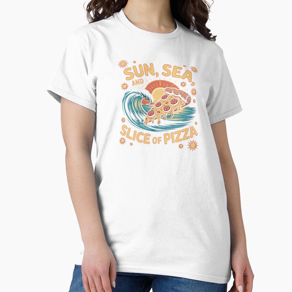 Sun, Sea, and Slice of Pizza – Beach Vibes with a Cheesy Twist by teevoxx