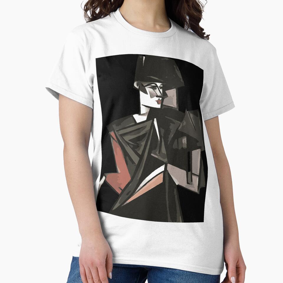 Goth Girl Dancing Geometric Abstract Art by taiche