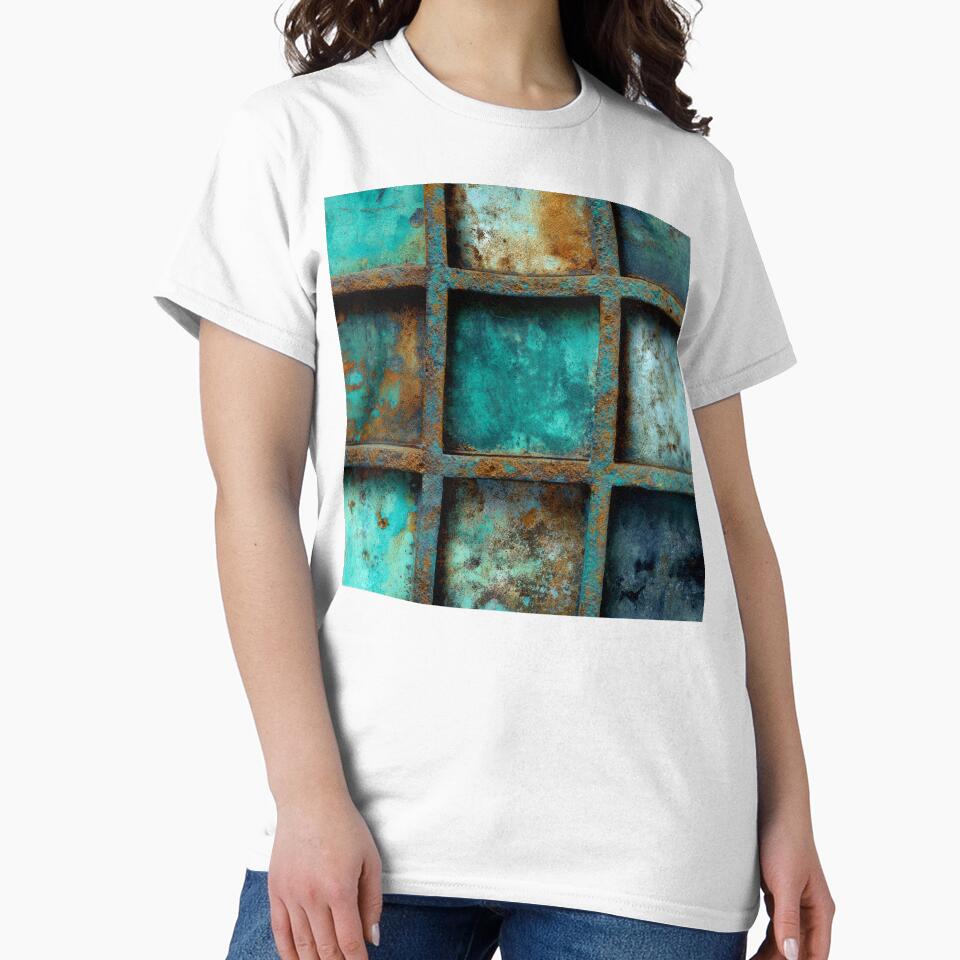 Industrial Urban Blue Metallic-Like Elegantly Rusty Design by DEC02