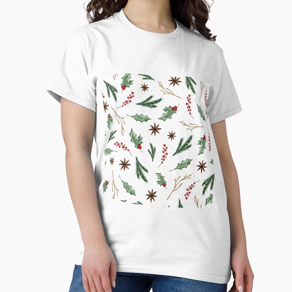 Green Christmas Leaves and Pine Branches by ArDecoS