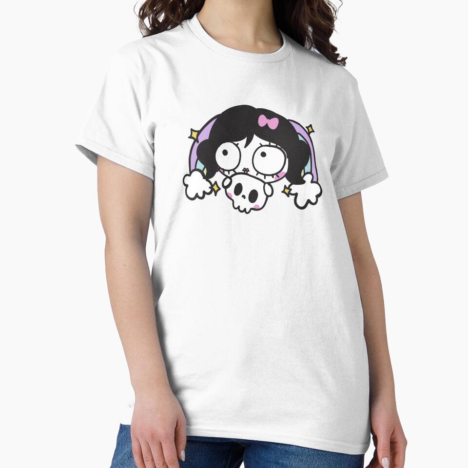 Kawaii Goth Doodle girl with skull by doodlemachine