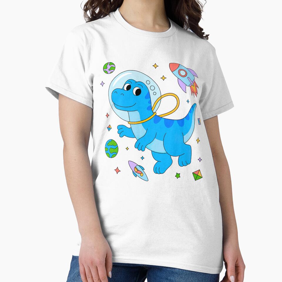 Blue Cartoon Dinosaur, Cartoon Dinosaur by graphic-genie