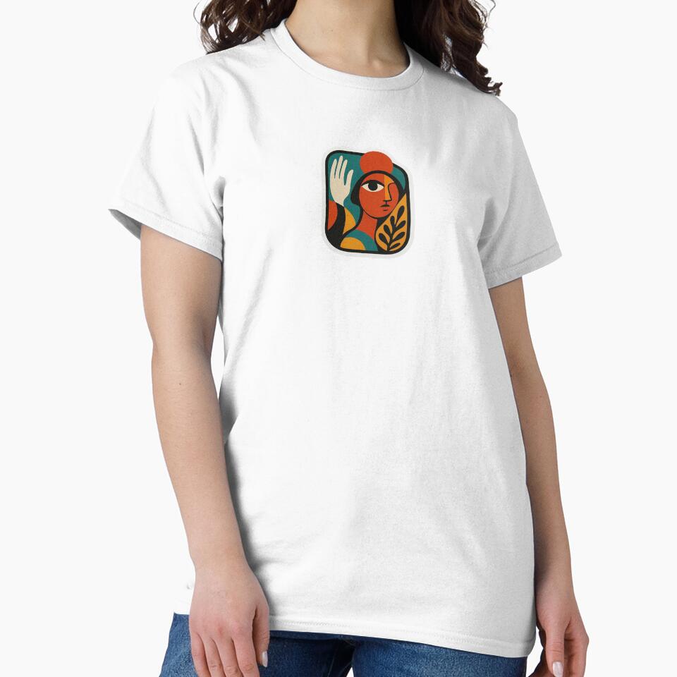 Abstract Bohemian Woman with Botanical Details by EmylDesigns