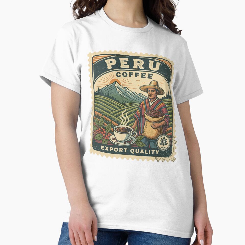 Peru Coffee Vintage Farmer Mountain Landscape by d247