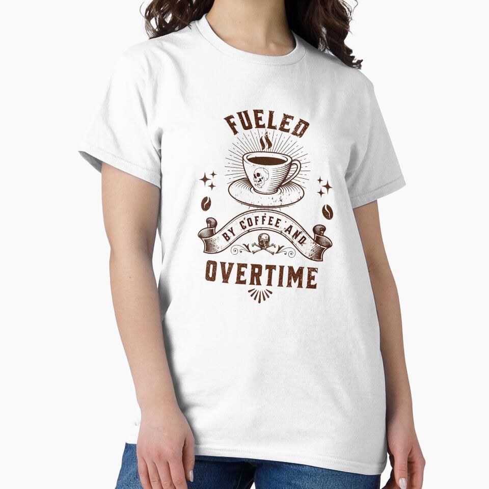 Fueled By Coffee And Overtime Funny Coffee Gift by Patina & Pixel