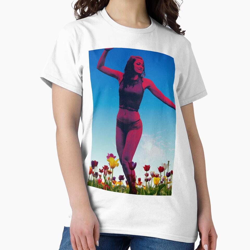 Psychedelic Girl Among Flowers, Rave, Electronic Music by ASLdesigner