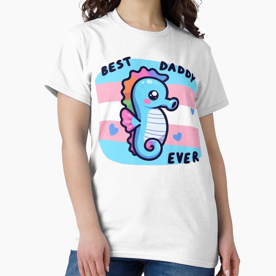 Trans Seahorse Dad - Best Daddy Ever by Vkinsify