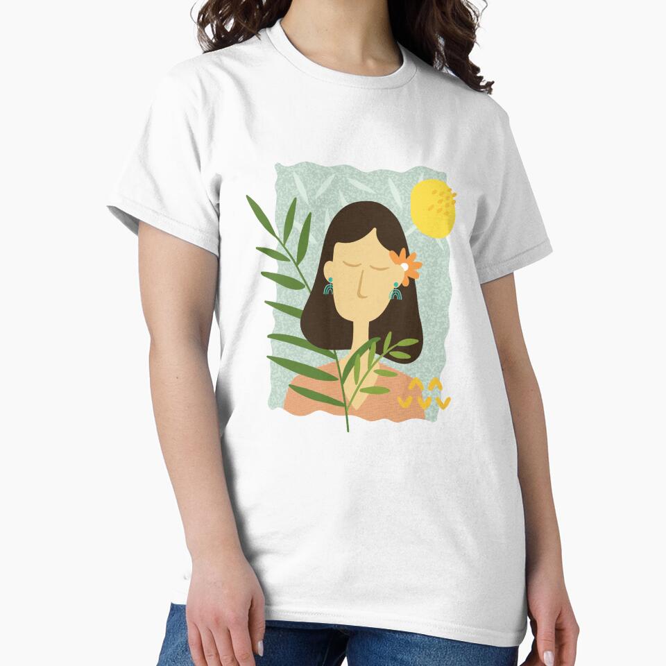 Boho Girl (Green Background) by RanRanDesigns