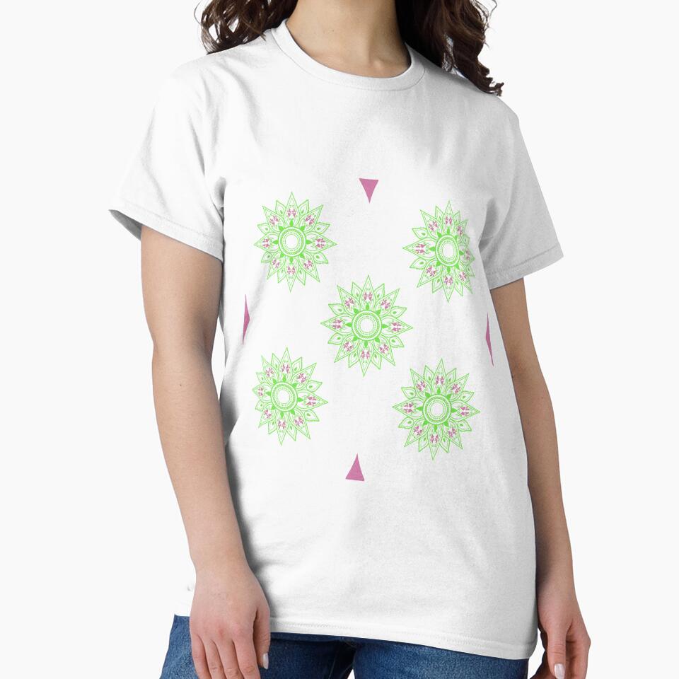 Flower patterns green on black by Chaoticzarts