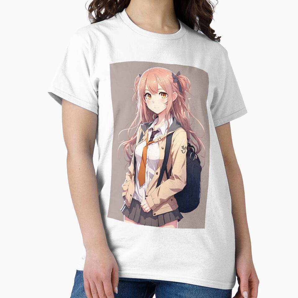 Anime Girl Cute Student Sexy with Backpack by Bubblebuk