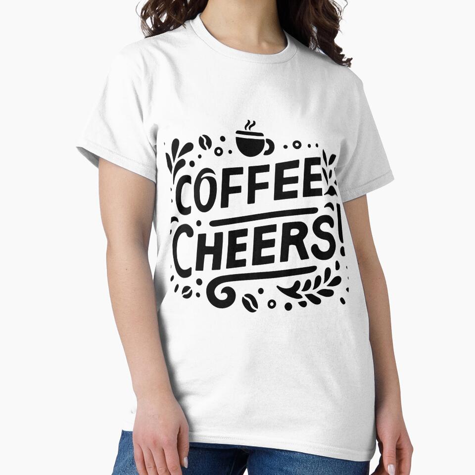 Coffee Cheers – Fun Coffee Quote Typography with Cup Illustration by Lulunza