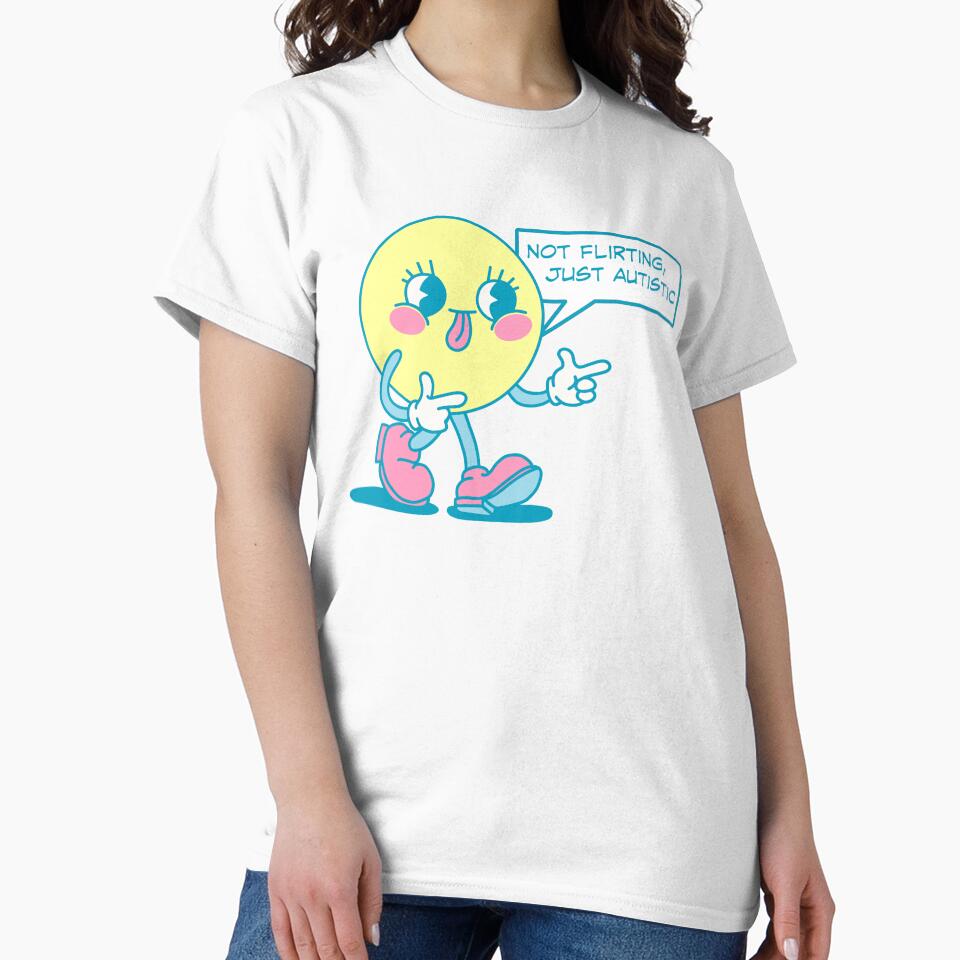 "Not Flirting, Just Autistic" Retro Emoji by Ashlee Swallow