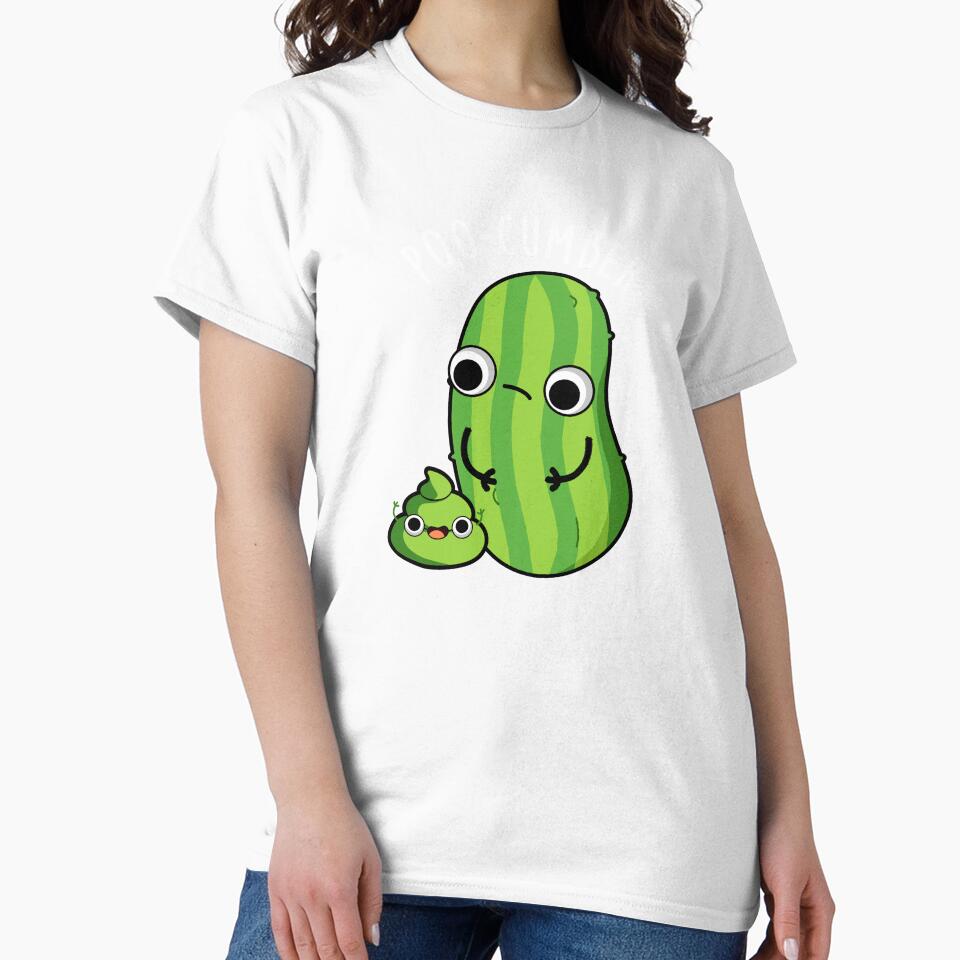 Poo-cumber Funny Cucumber Pun (Dark BG) by punnybone