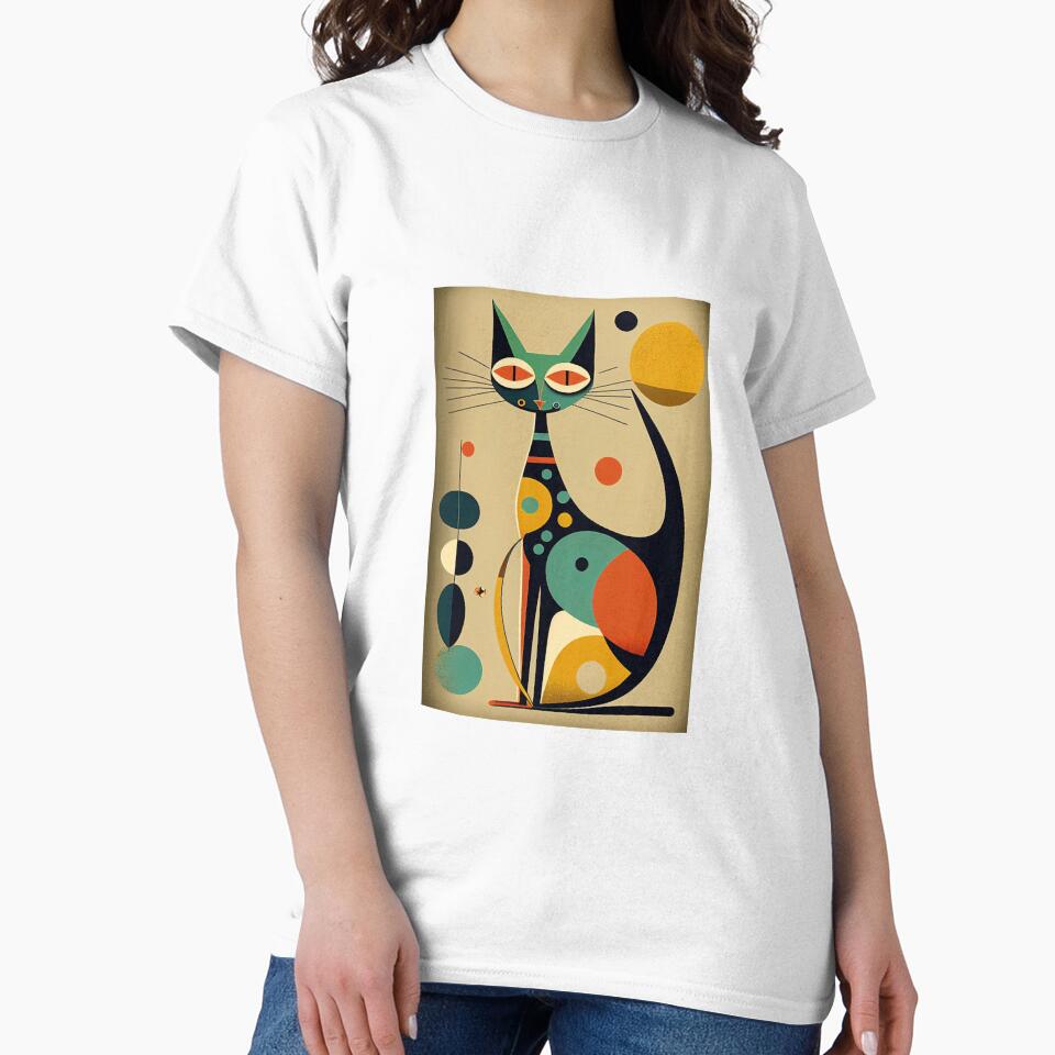 Mid Century Cat 18 Abstract Art Print Painting Wall Decor by winterkitty88