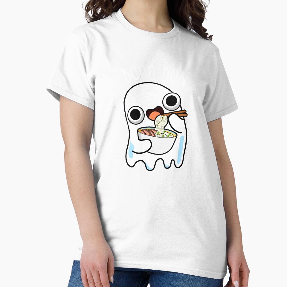 Boo-don Funny Ghost Udon Pun (Dark BG) by punnybone
