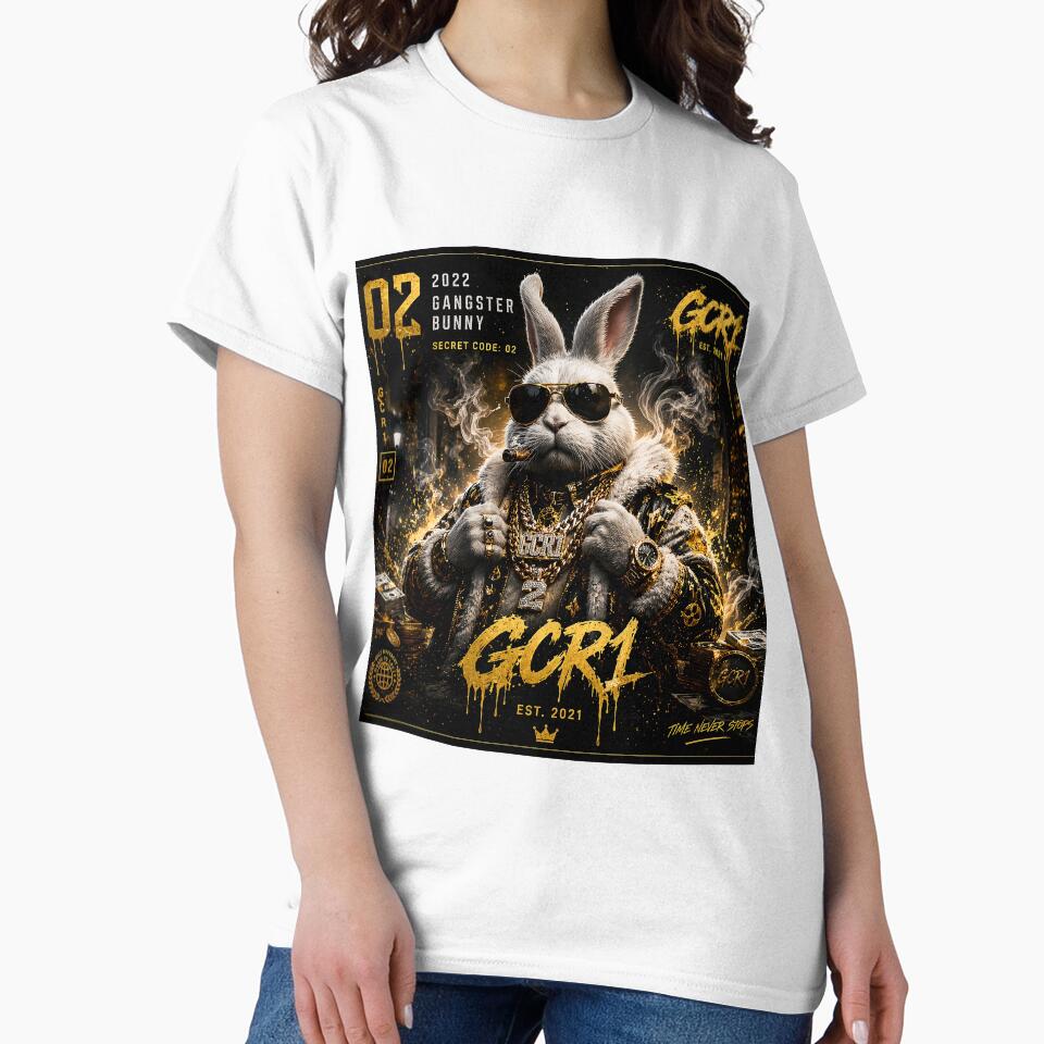 Gangster Bunny – Luxury Black Gold Streetwear Rabbit Graphic by GCR1