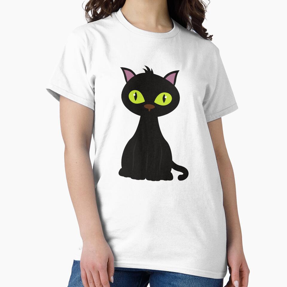 CUTE BLACK CAT KITTEN WITH GREEN EYES HALLOWEEN by billionairebrnd
