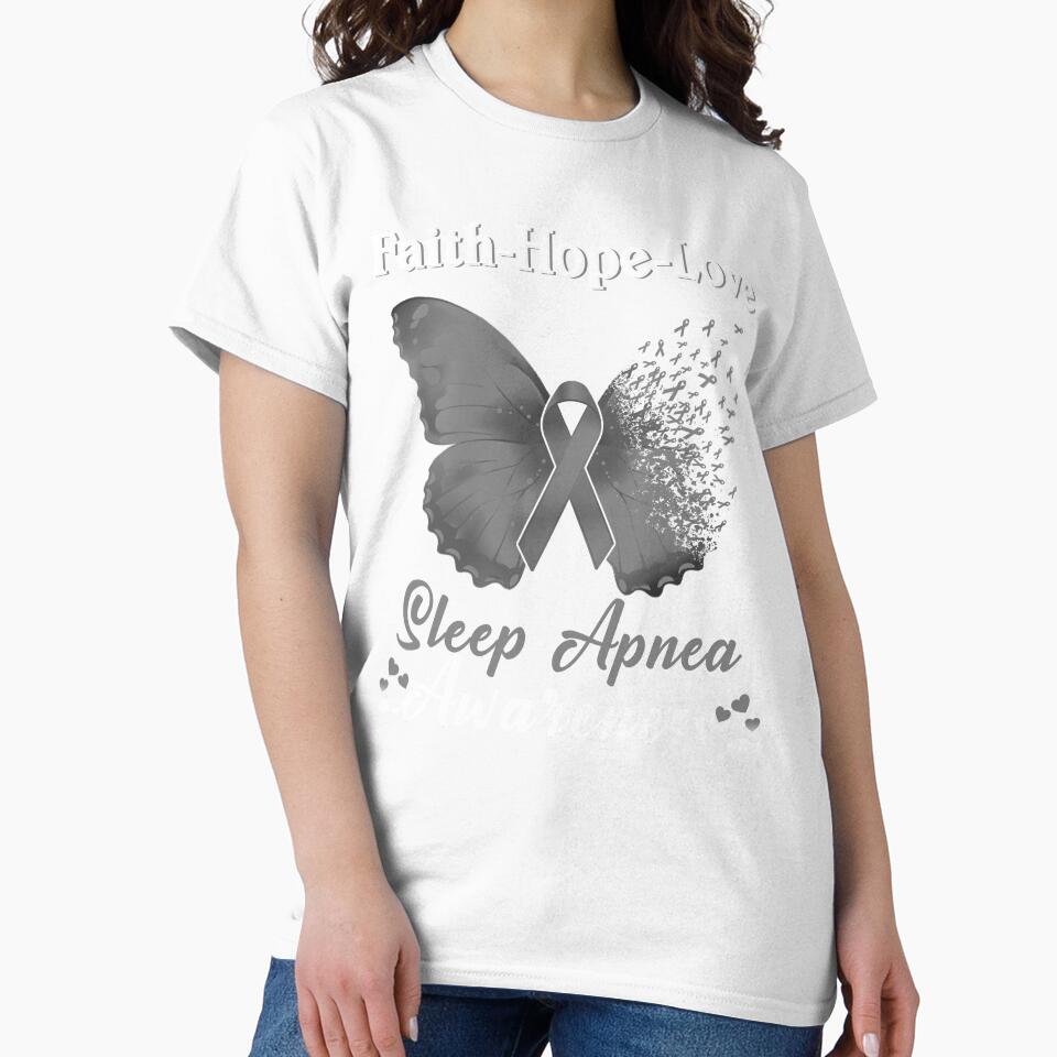 Faith Hope Love Butterfly Sleep Apnea Awareness by Gillosina