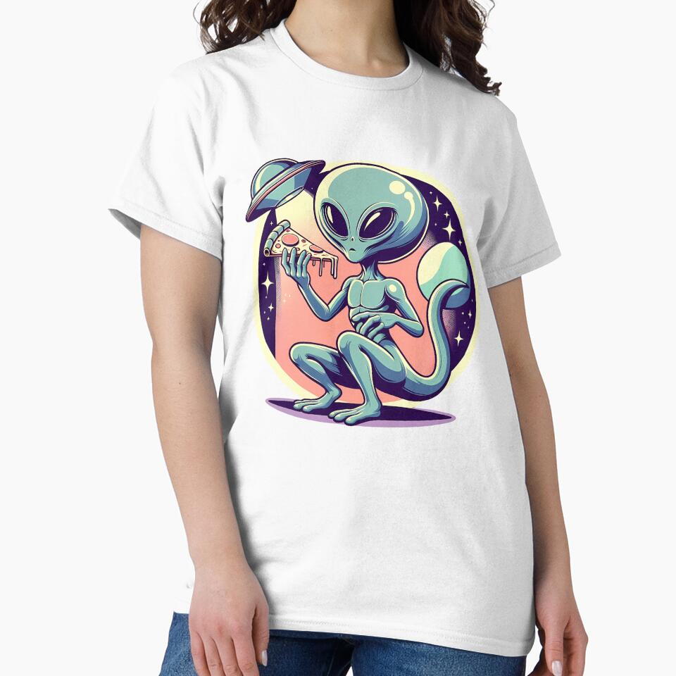 Funny Alien Pizza Lover, UFO by Logiamerch