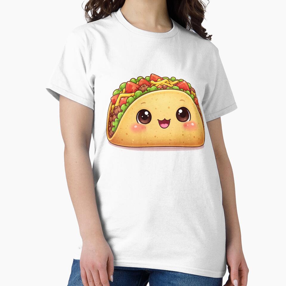 Kawaii Taco Cute Cartoon Food Sticker for Kids & Food Lovers by RickE