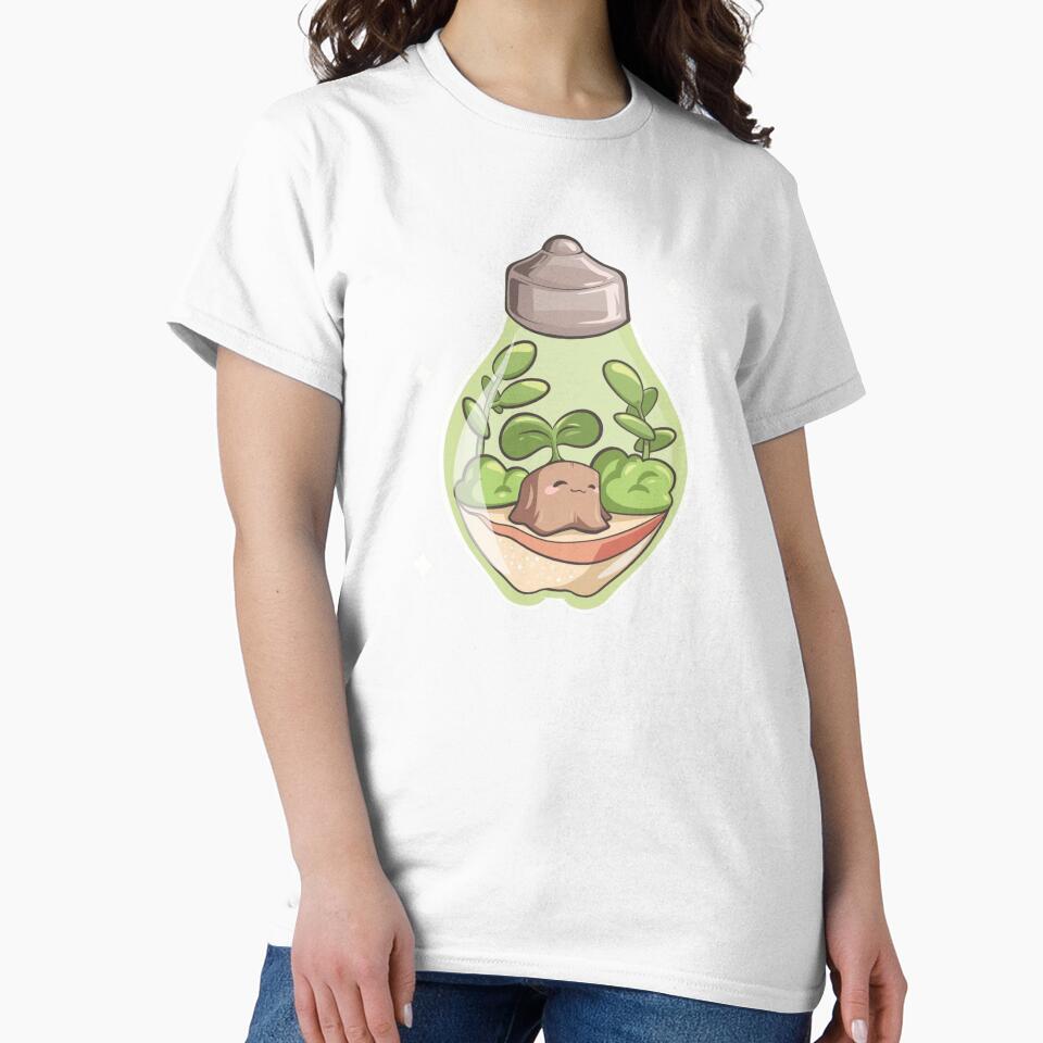 Cute kawaii light bulb with a terrarium inside and with a small stump by IKKawaii