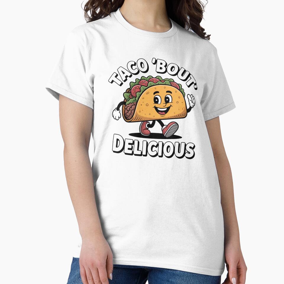Taco 'Bout Delicious – Smiling Taco with Red Shoes & Salsa Moves by teevoxx