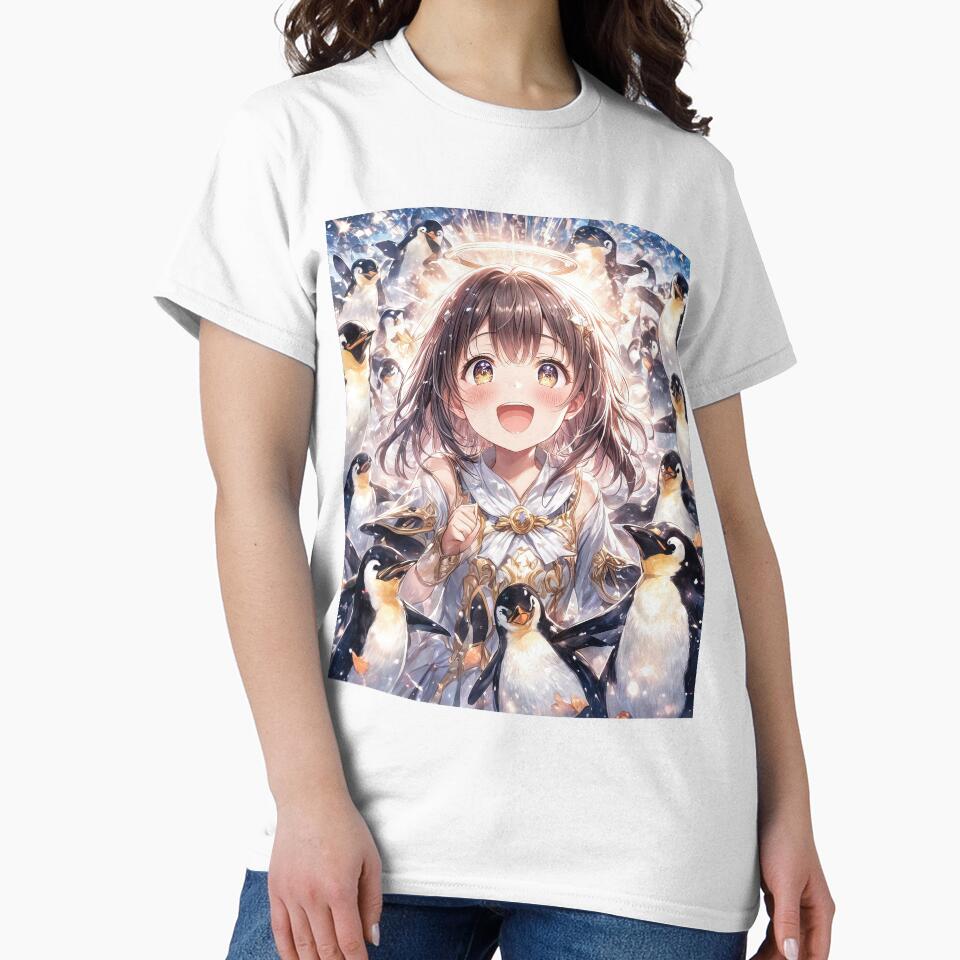 Anime girl with penguins portrait art by TheArtistOf2022