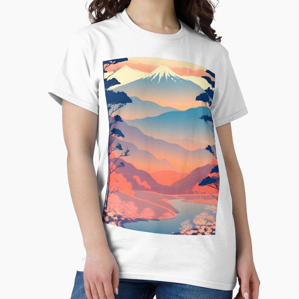Enhance Your Space with Our Beautiful Collection of Minimalist Japanese Landscape Prints by supeart